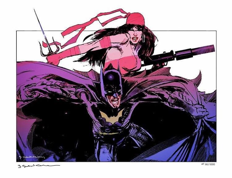 Batman Elektra S&N'd AP Limited Art Print
