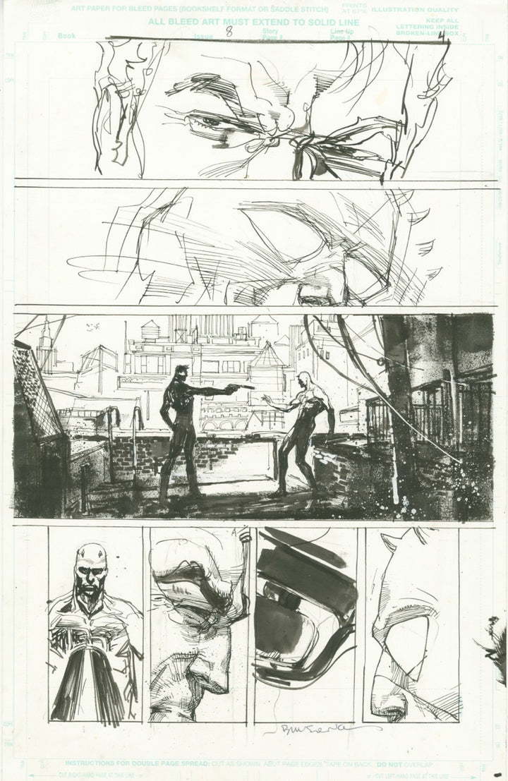 Daredevil/Punisher Unused Page – Bill Sienkiewicz Art